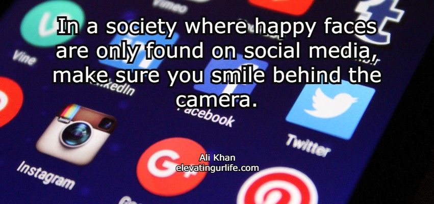 people are mostly happy on social media only.